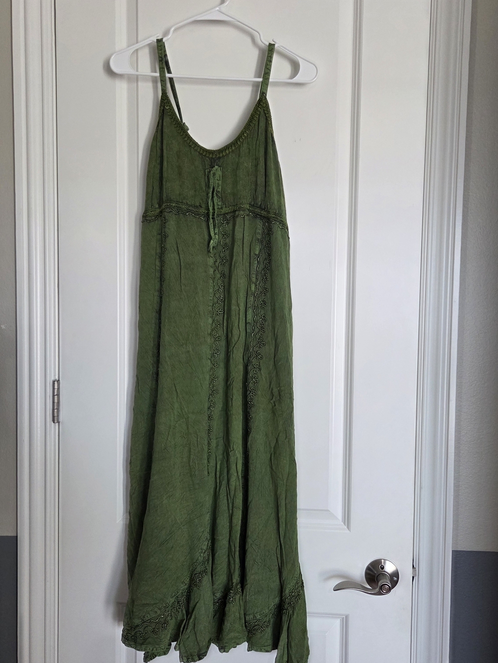 Sakkas Olive Green Spaghetti-Strap Maxi Dress